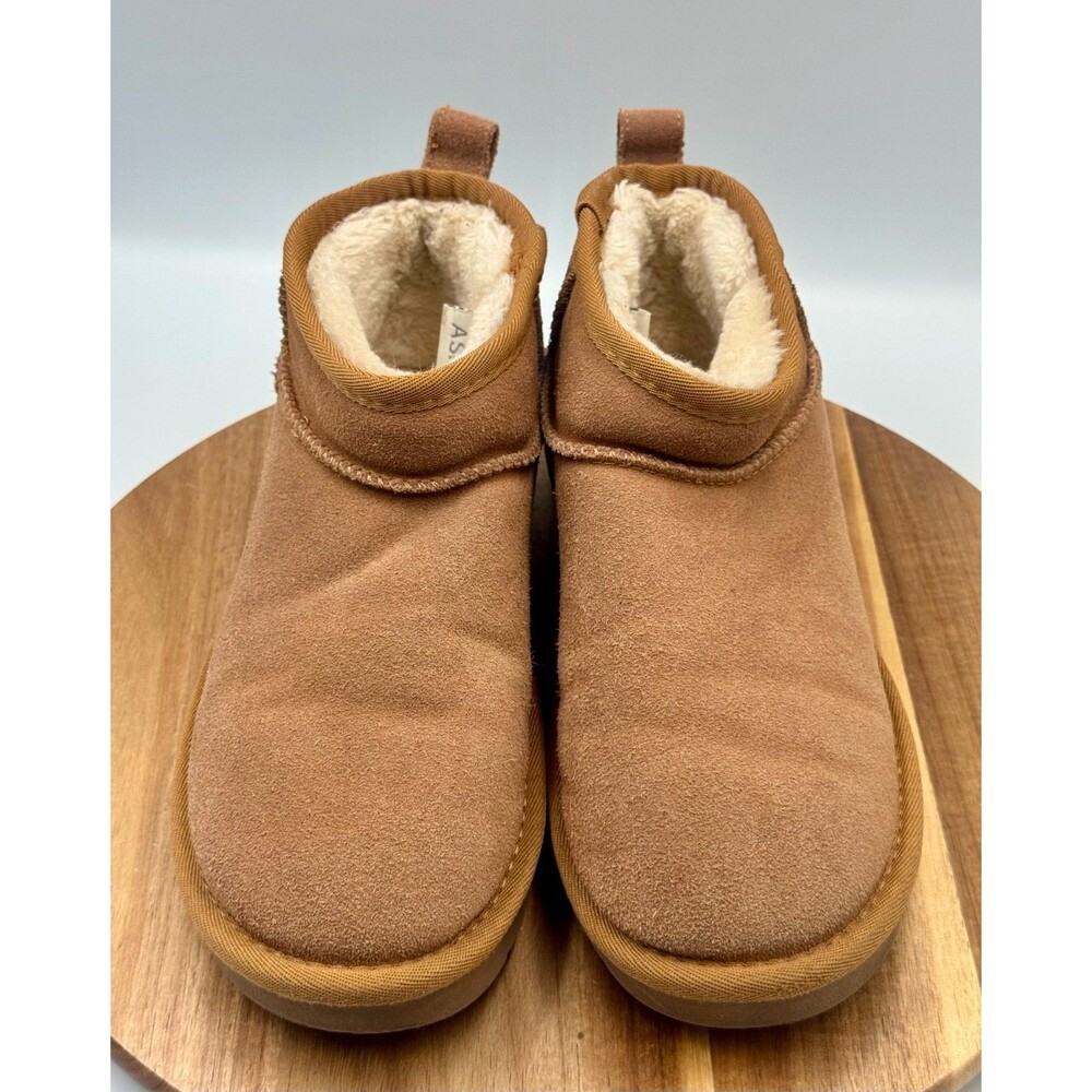 ASPEN Boots Women's 7.5 Brown Suede Lined Slip On Ankle Booties Boots - Picture 3 of 10